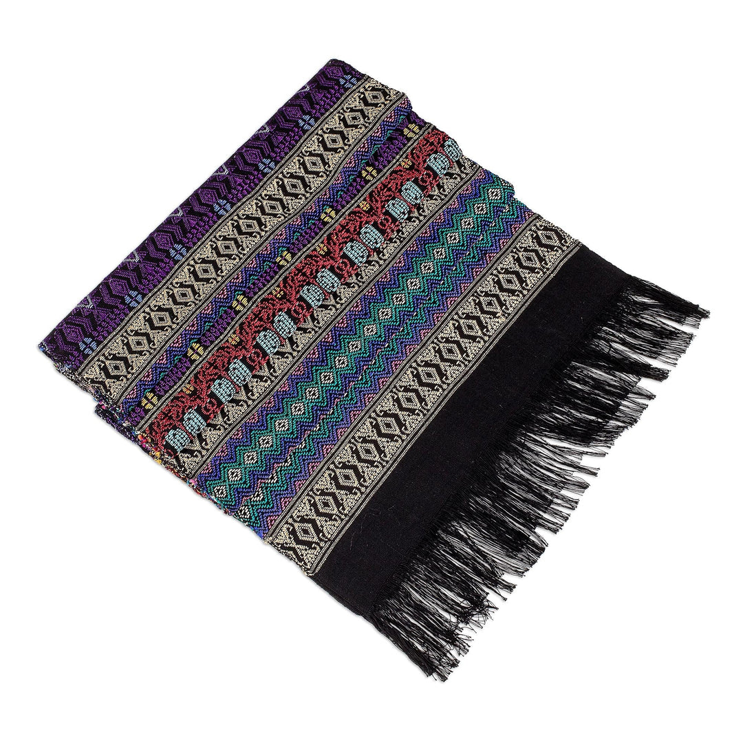 Handwoven Cotton Table Runner from Guatemala - Resplendent Tradition
