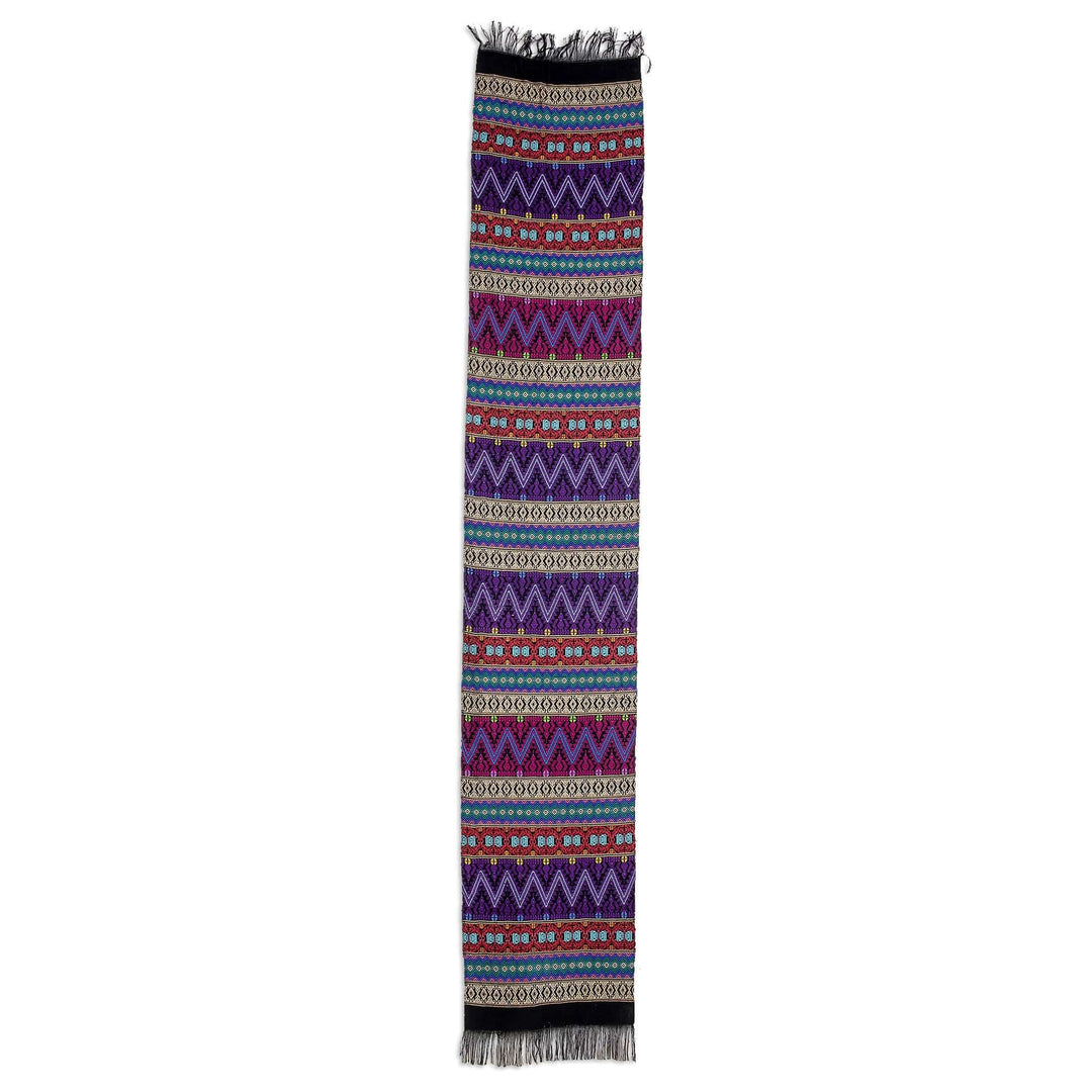Handwoven Cotton Table Runner from Guatemala - Resplendent Tradition