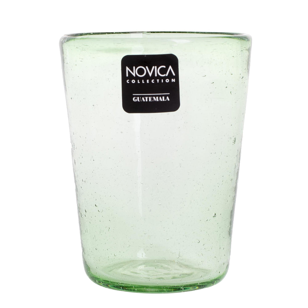 Handblown Recycled Glass Pale Green Juice Glasses (Set of 4) - Glistening Meadow