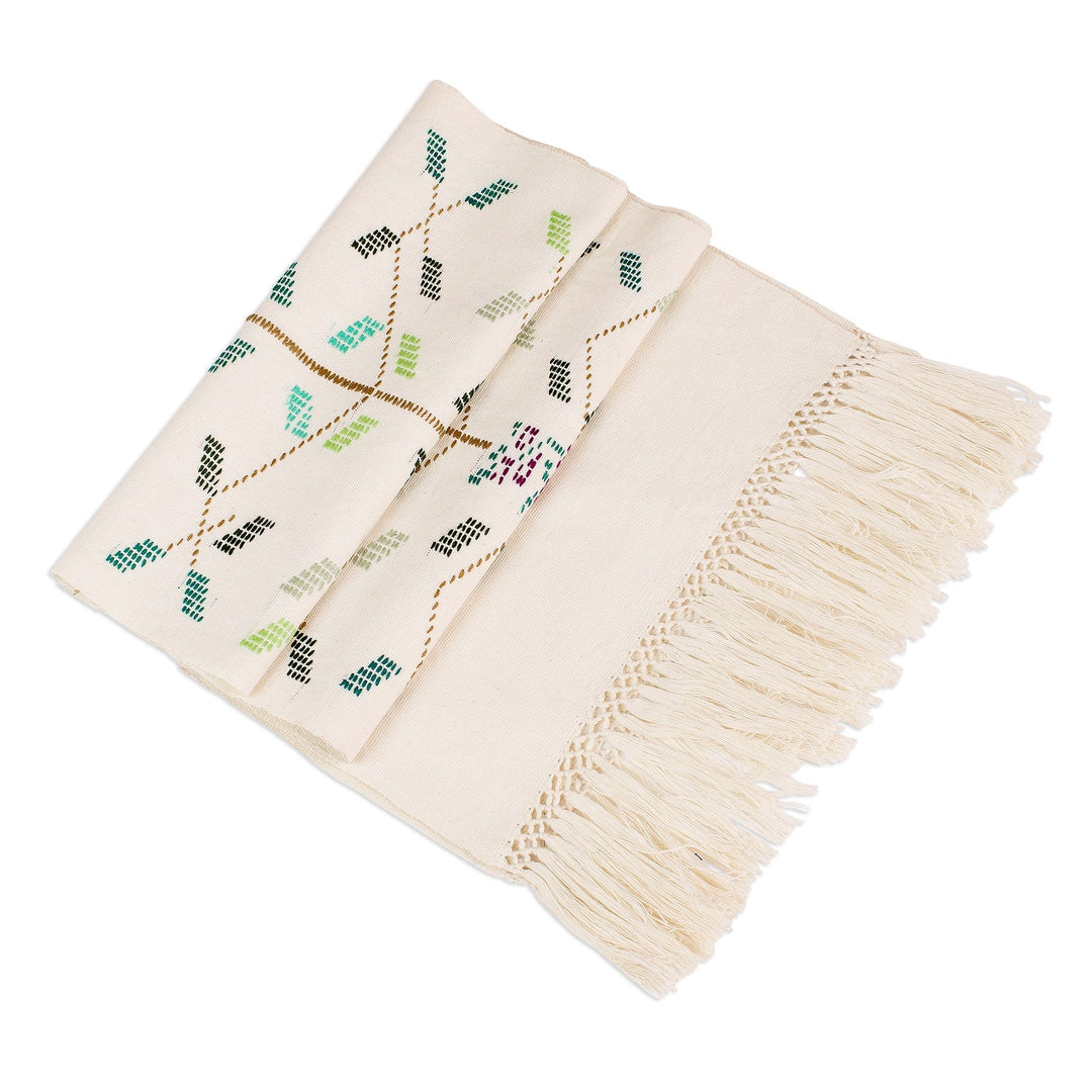 Tree-Themed Cotton Table Runner - Vined