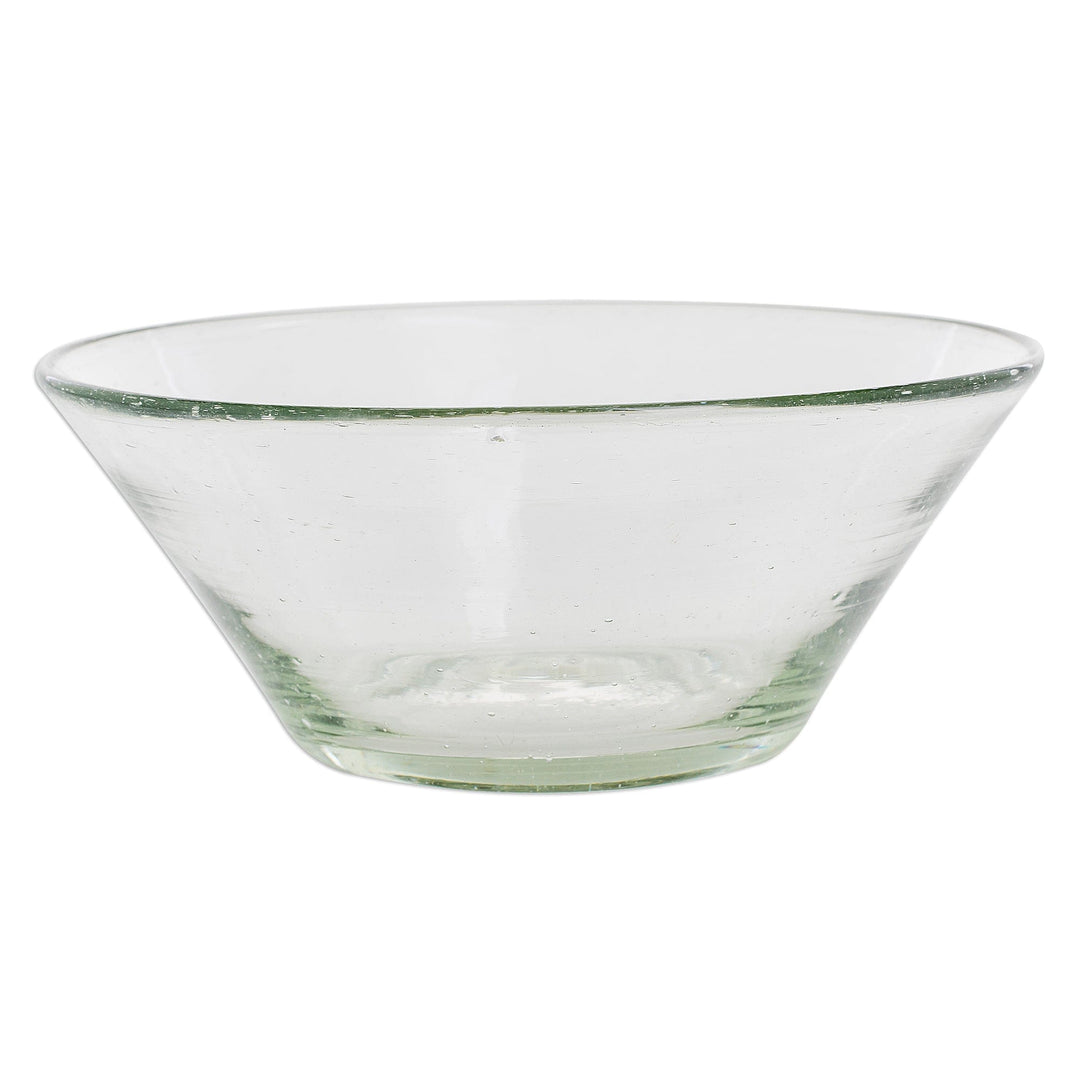 Recycled Glass Clear Dessert Bowls from Guatemala (Set of 4) - Sweet Moments