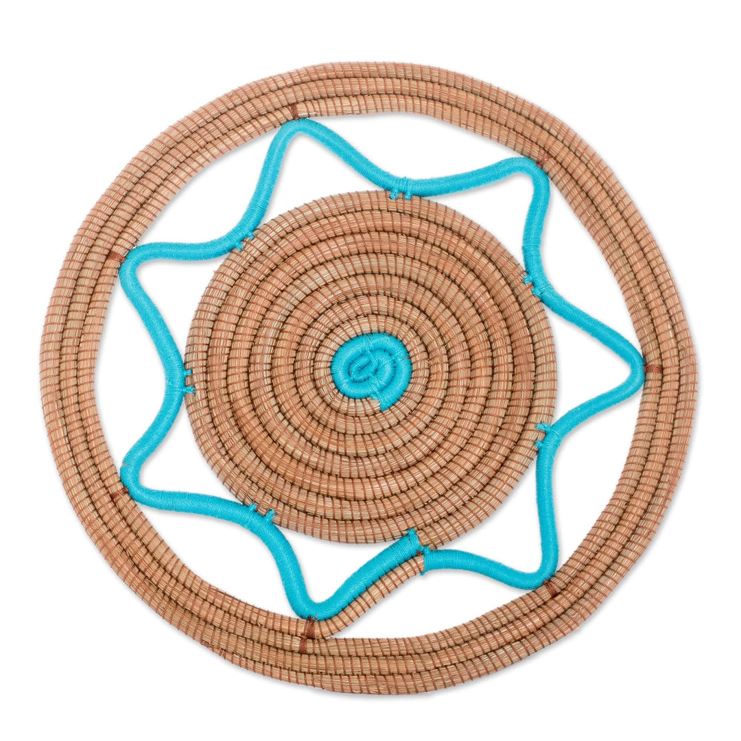 Pine Needle Placemats in Turquoise (Set of 4) - Traditional Meal in Turquoise