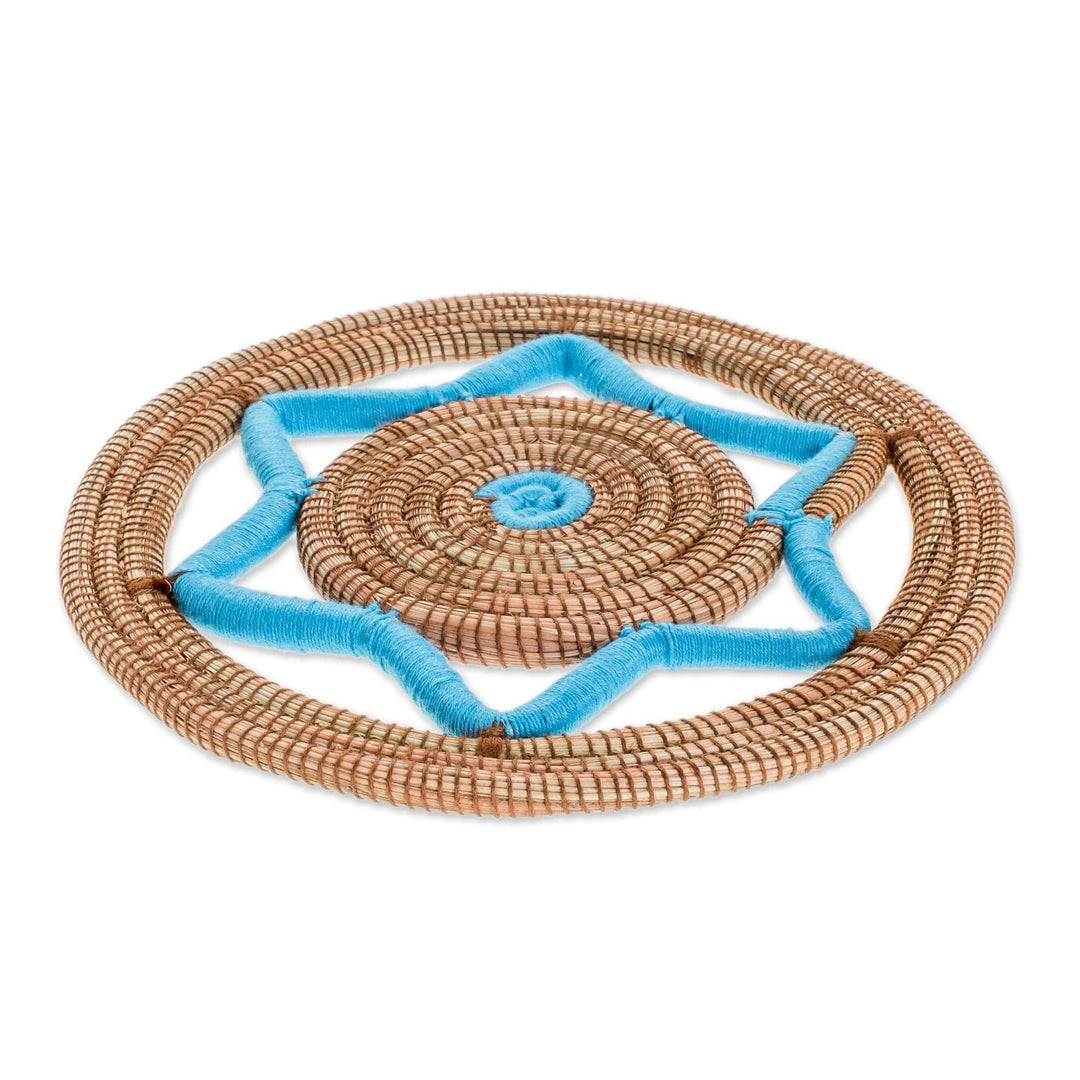 Handcrafted Pine Needle Trivets in Turquoise (Pair) - Homestead Cuisine in Turquoise