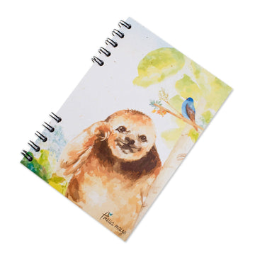 Signed Sloth-Themed Paper Journal from Costa Rica - Sloth