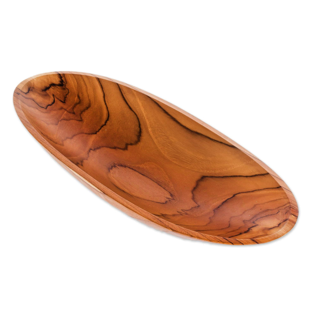 Handcrafted Teak Wood Centerpiece from Costa Rica - Beautiful Grain