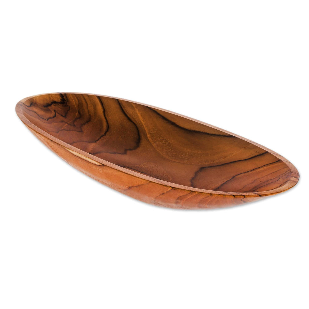 Handcrafted Teak Wood Centerpiece from Costa Rica - Beautiful Grain