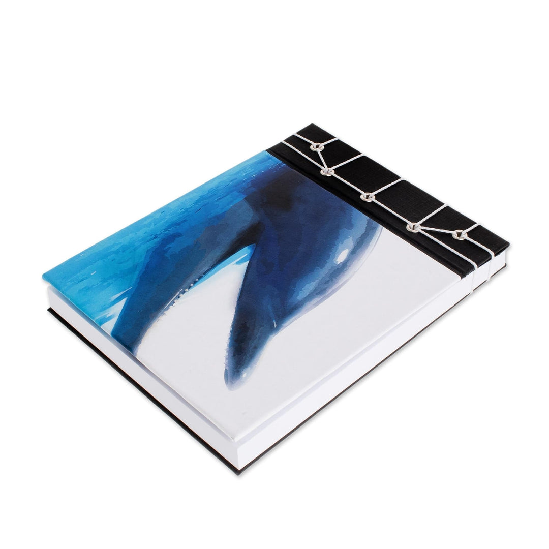 Dolphin-Themed Paper Journal from Costa Rica (5.5 inch) - Dolphin Call