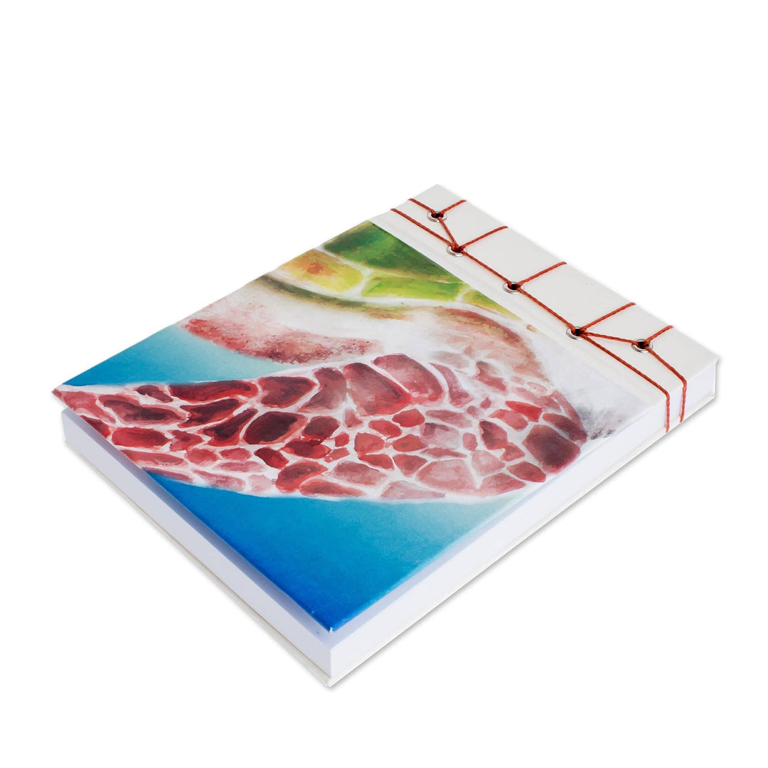 Sea Turtle-Themed Paper Journal from Costa Rica (5.5 inch) - Turtle Flipper