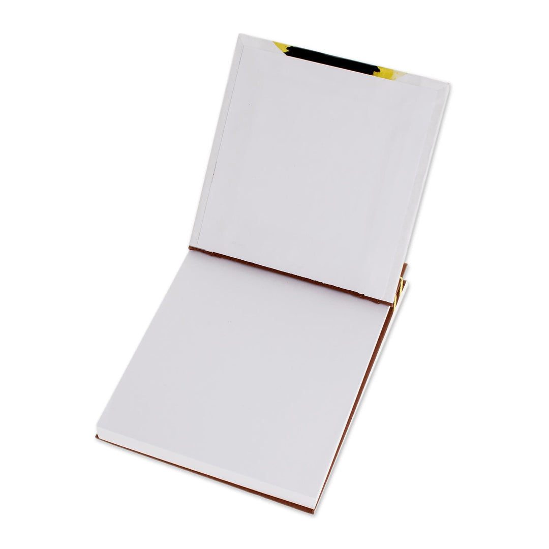 Cheetah-Themed Paper Journal from Costa Rica (5.5 inch) - Yellow Cheetah