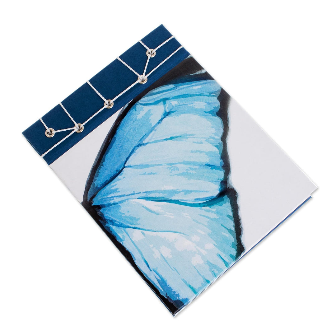 Butterfly-Themed Paper Journal from Costa Rica (5.5 inch) - Morpheus Wing