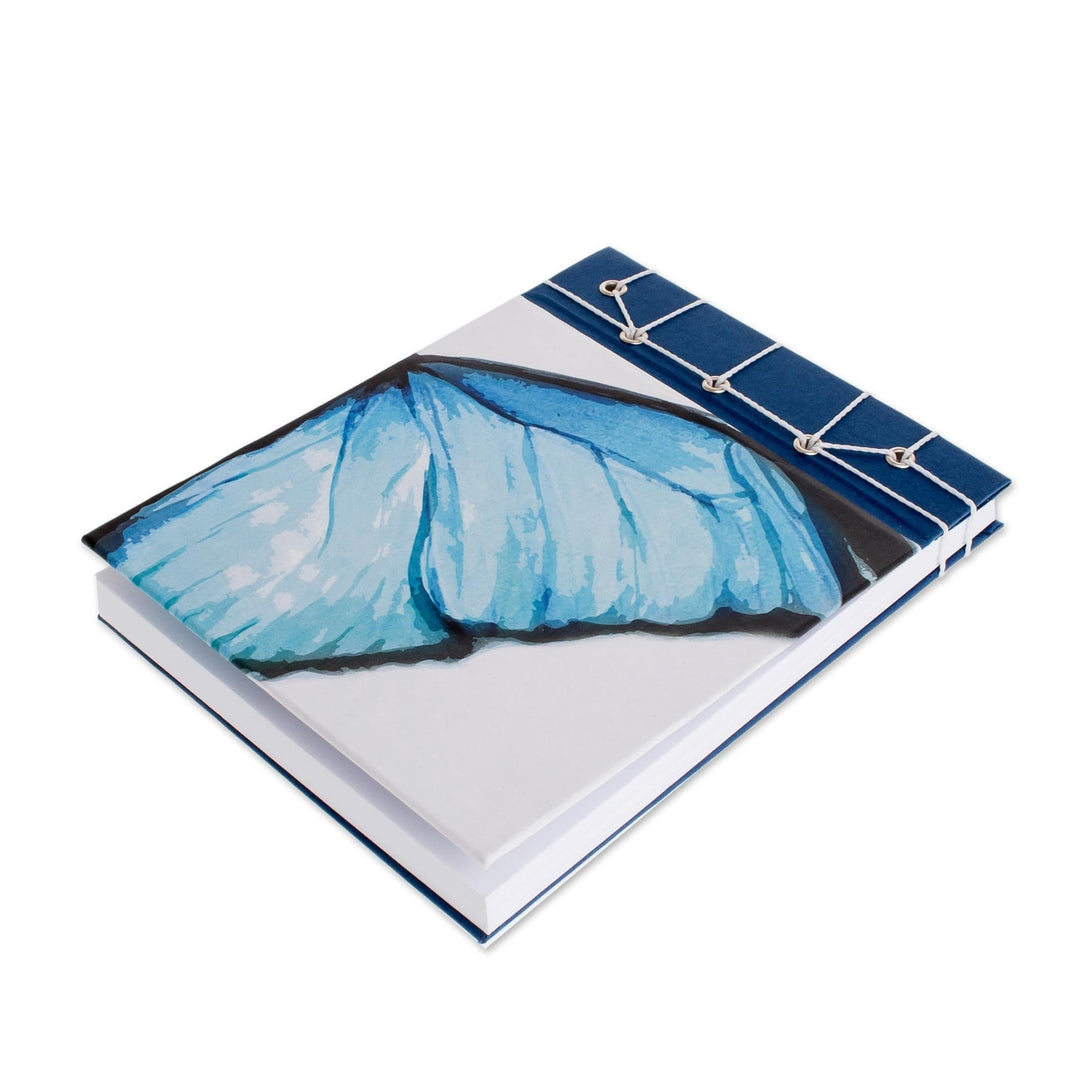 Butterfly-Themed Paper Journal from Costa Rica (5.5 inch) - Morpheus Wing