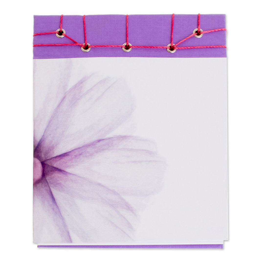 Lavender-Themed Paper Journal from Costa Rica (5.5 inch) - Lavender