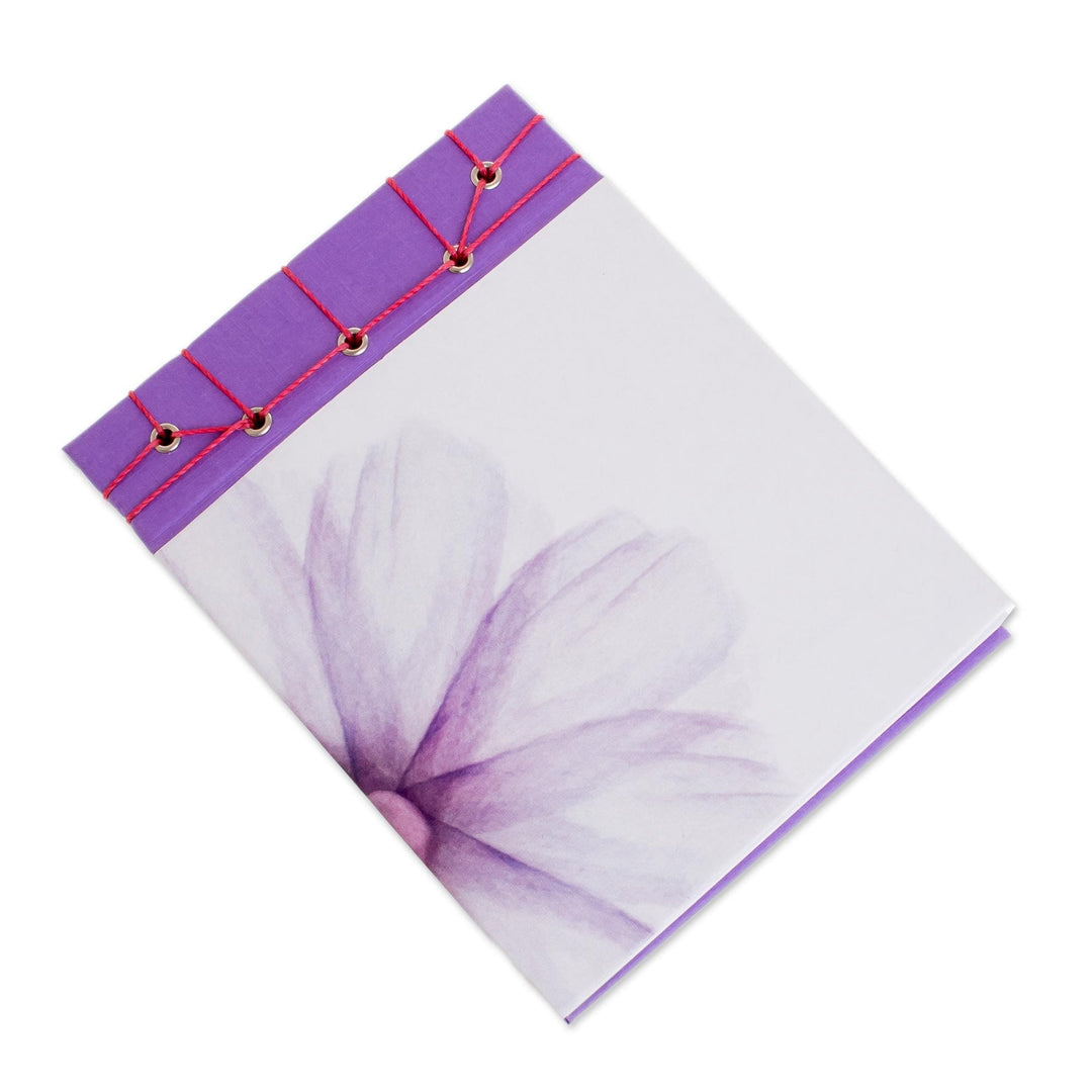 Lavender-Themed Paper Journal from Costa Rica (5.5 inch) - Lavender