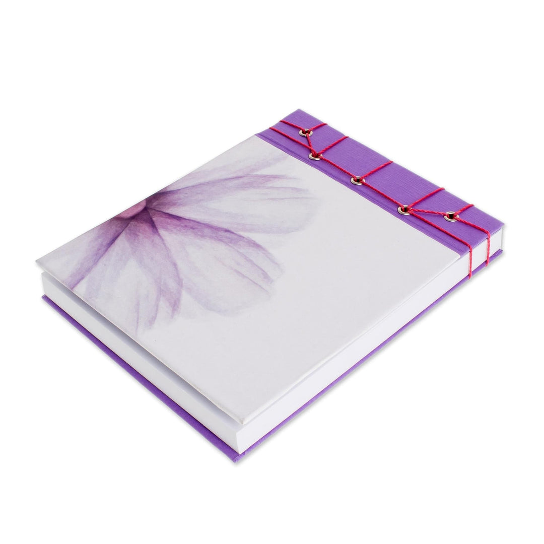 Lavender-Themed Paper Journal from Costa Rica (5.5 inch) - Lavender