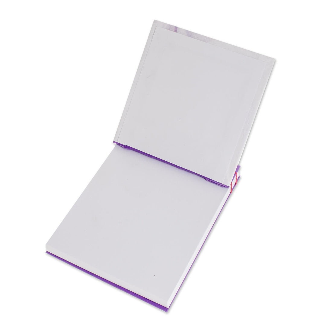 Lavender-Themed Paper Journal from Costa Rica (5.5 inch) - Lavender