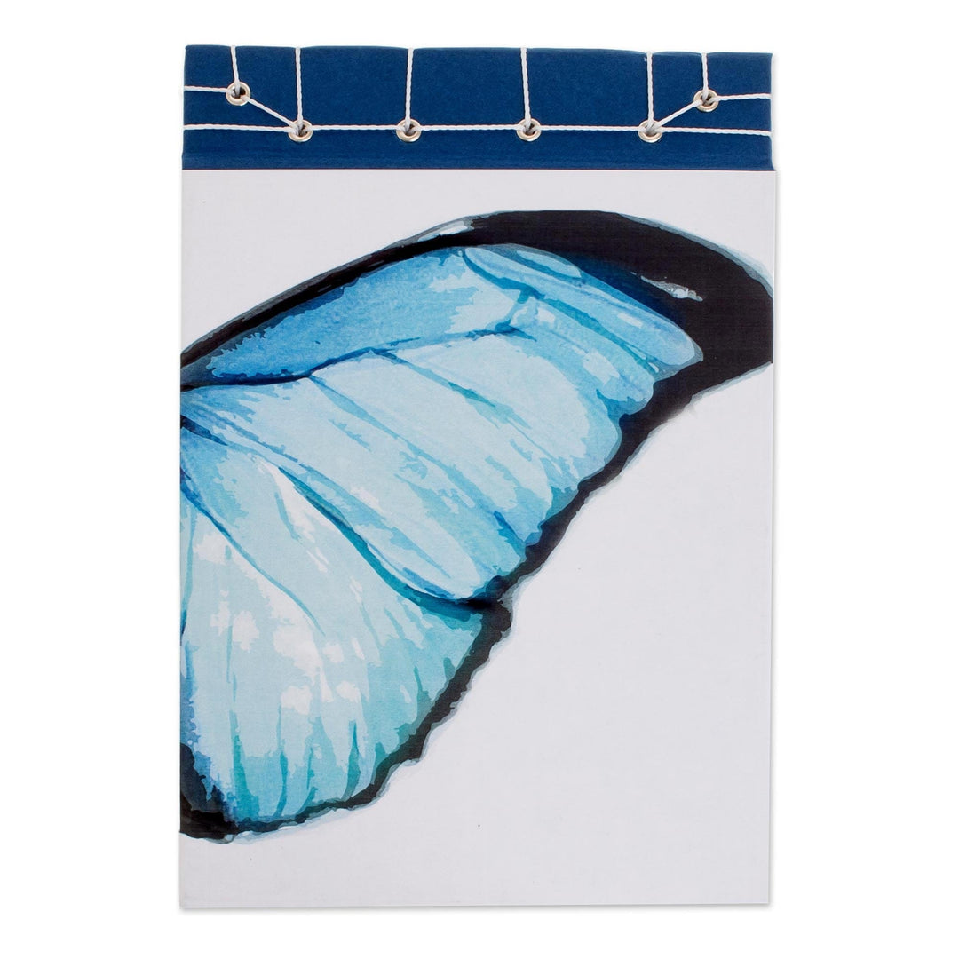 Butterfly-Themed Paper Journal from Costa Rica (8.5 inch) - Morpheus Wing