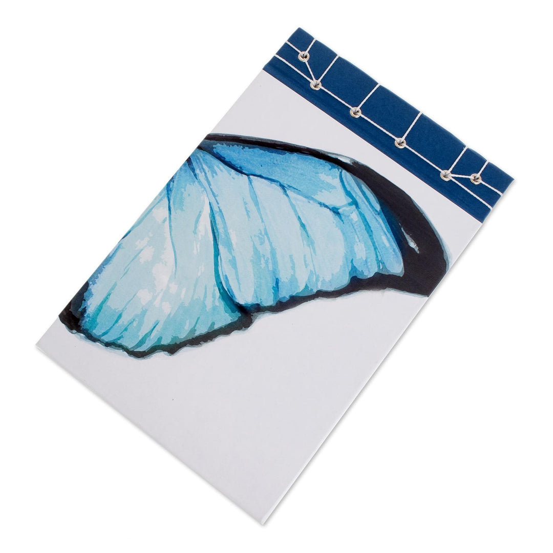 Butterfly-Themed Paper Journal from Costa Rica (8.5 inch) - Morpheus Wing