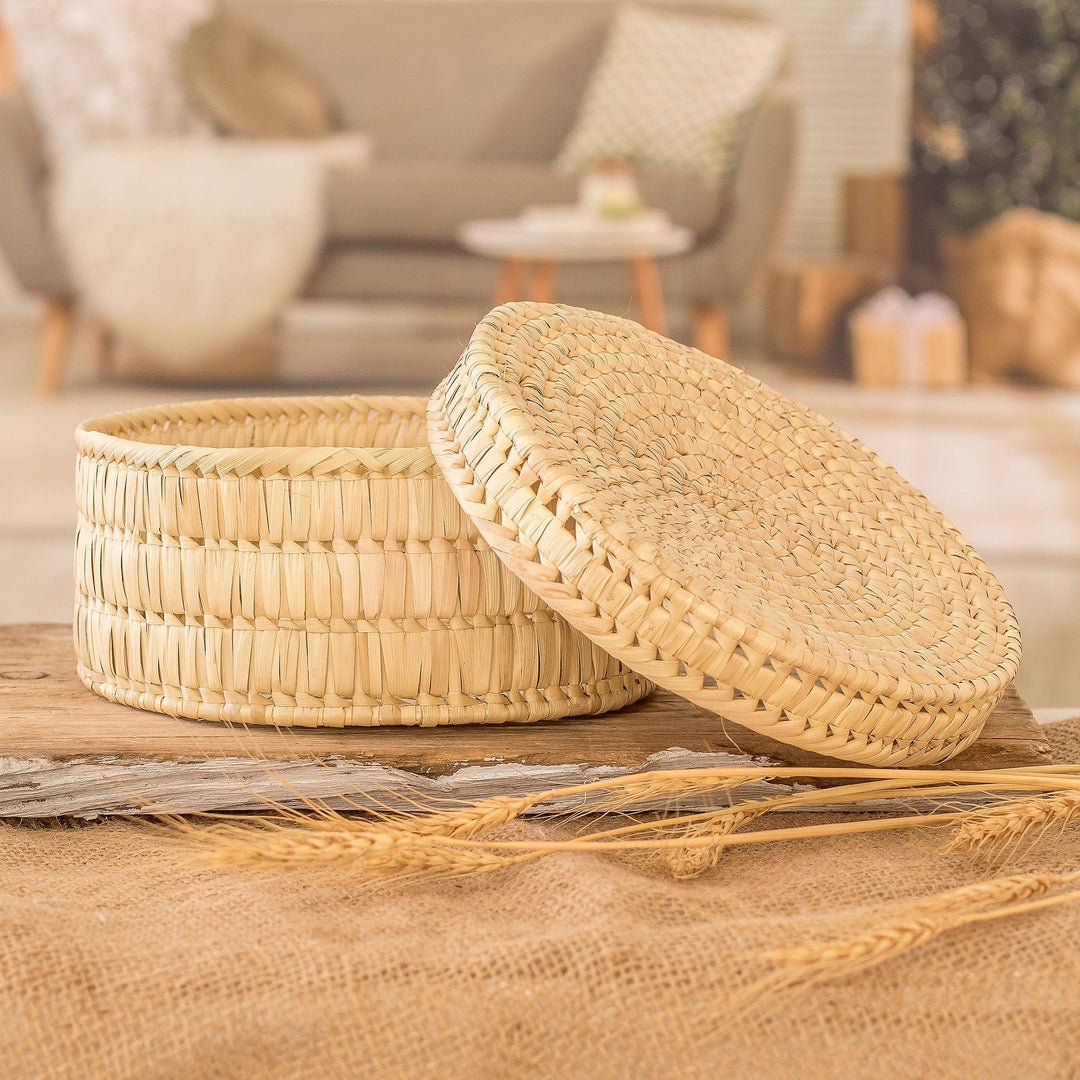 Handcrafted Natural Palm Leaf Basket from Guatemala - Palm Splendor
