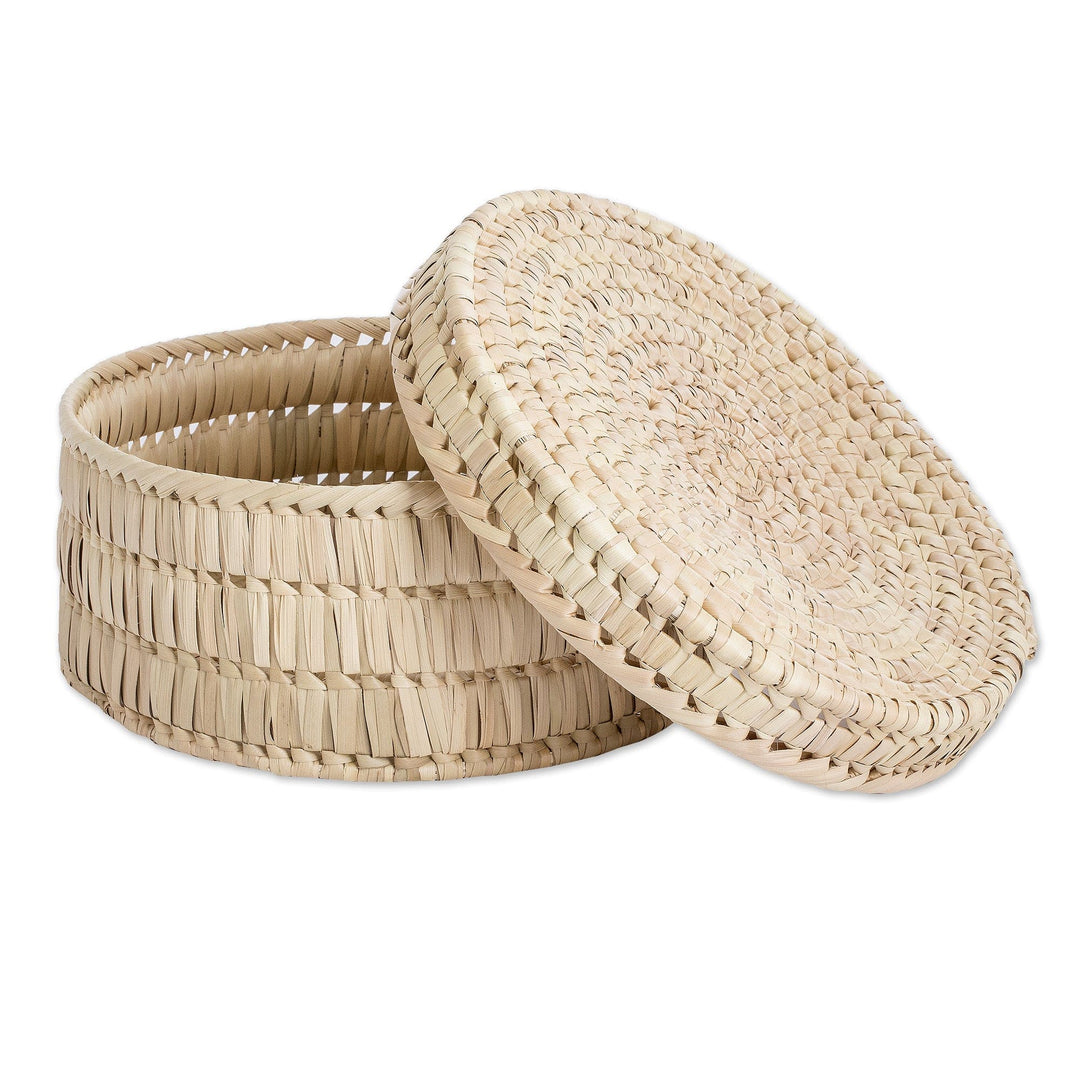Handcrafted Natural Palm Leaf Basket from Guatemala - Palm Splendor