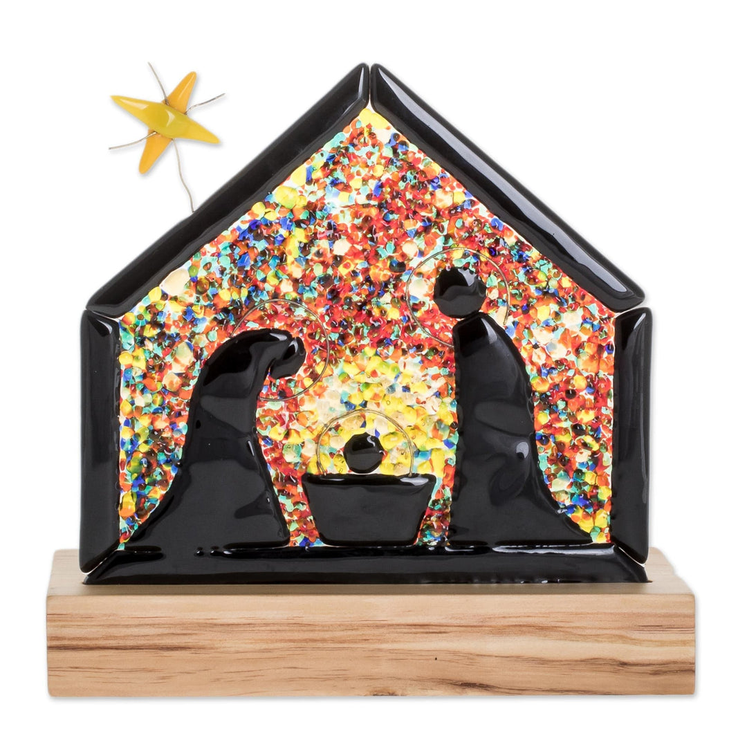 Handmade Art Glass Nativity Sculpture from El Salvador - Light of Love