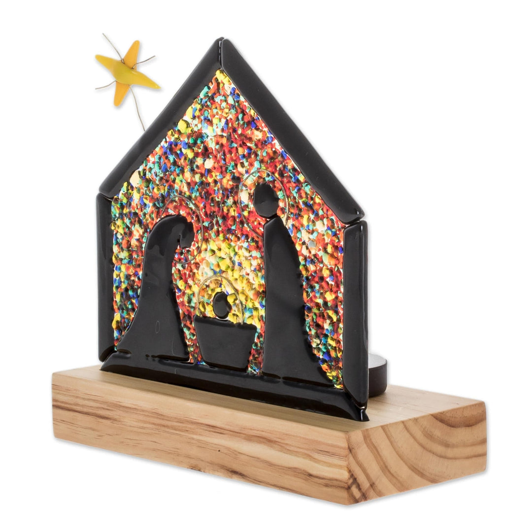 Handmade Art Glass Nativity Sculpture from El Salvador - Light of Love
