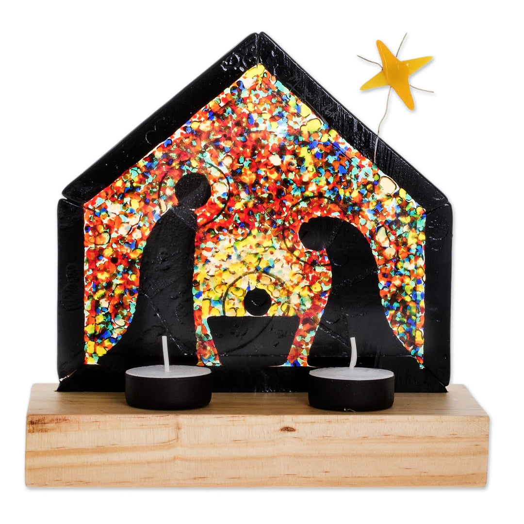 Handmade Art Glass Nativity Sculpture from El Salvador - Light of Love