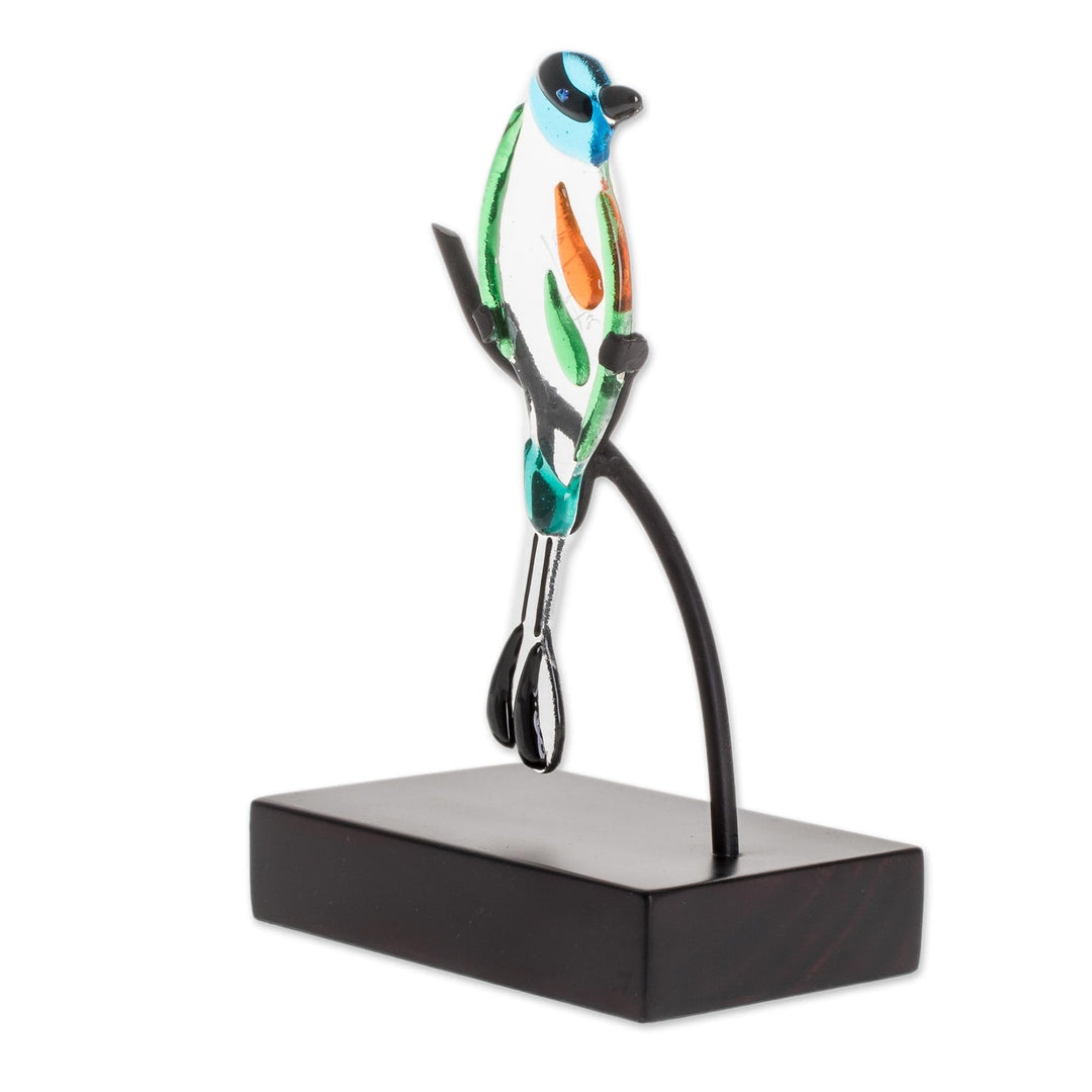 Art Glass Sculpture of a Motmot Bird from El Salvador - Motmot