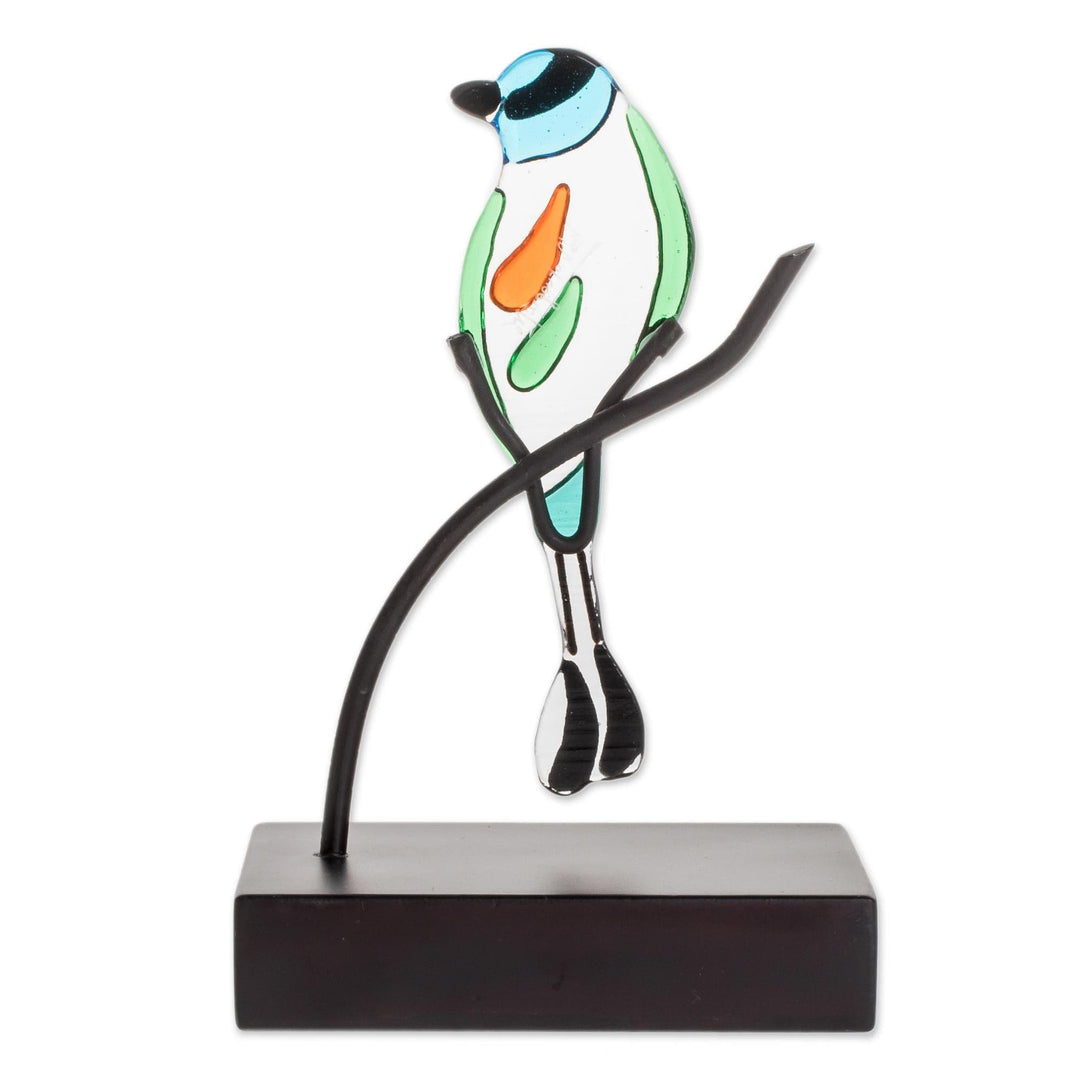 Art Glass Sculpture of a Motmot Bird from El Salvador - Motmot