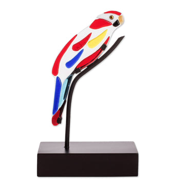 Art Glass Macaw Sculpture from El Salvador - Macaw