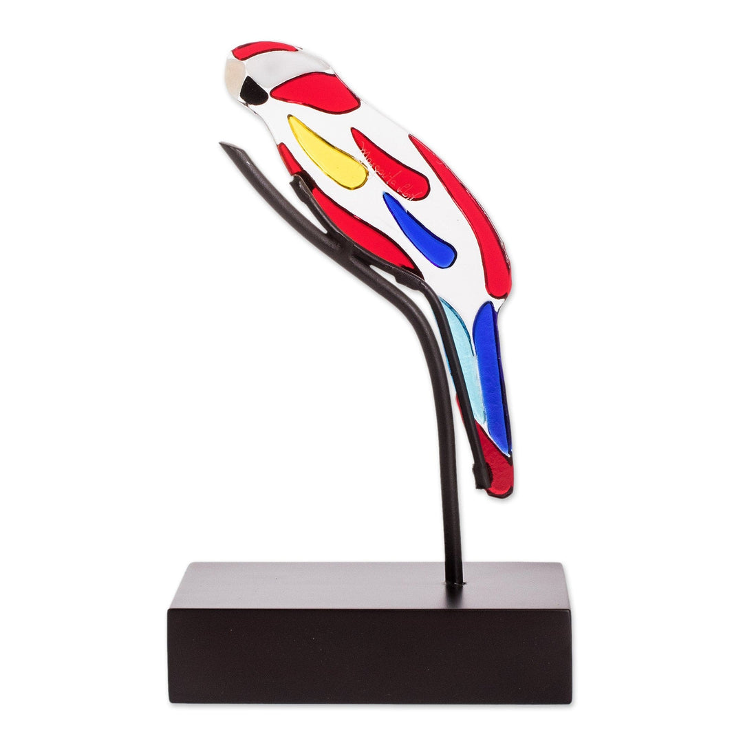 Art Glass Macaw Sculpture from El Salvador - Macaw