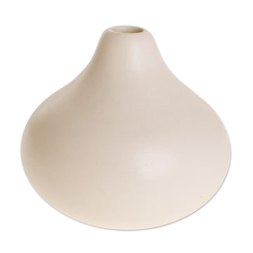 Drop-Shaped Ceramic Vase in Ivory - Droplet Harmony in Ivory