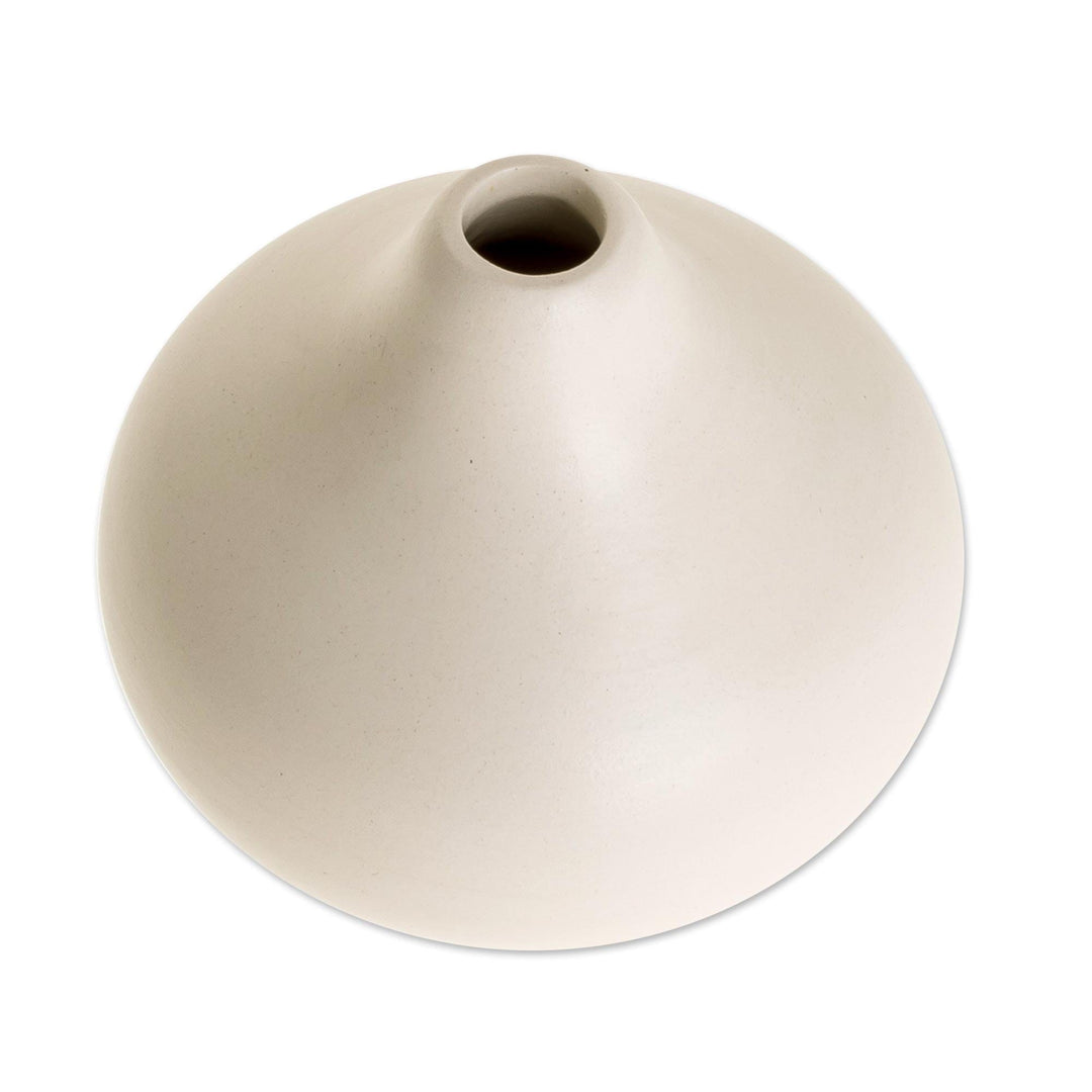 Drop-Shaped Ceramic Vase in Ivory - Droplet Harmony in Ivory
