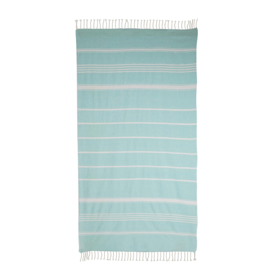 Striped Cotton Beach Towel in Mint - Sweet Relaxation in Mint