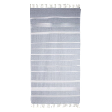 Striped Cotton Beach Towel in Celadon - Fresh Relaxation in Celadon