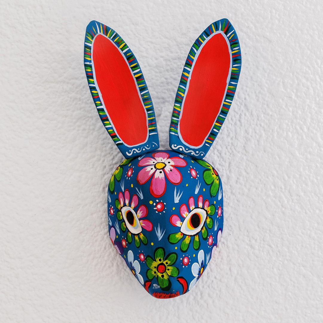 Floral Rabbit in Blue