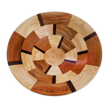 Handmade Wood Serving Bowl - Wheels
