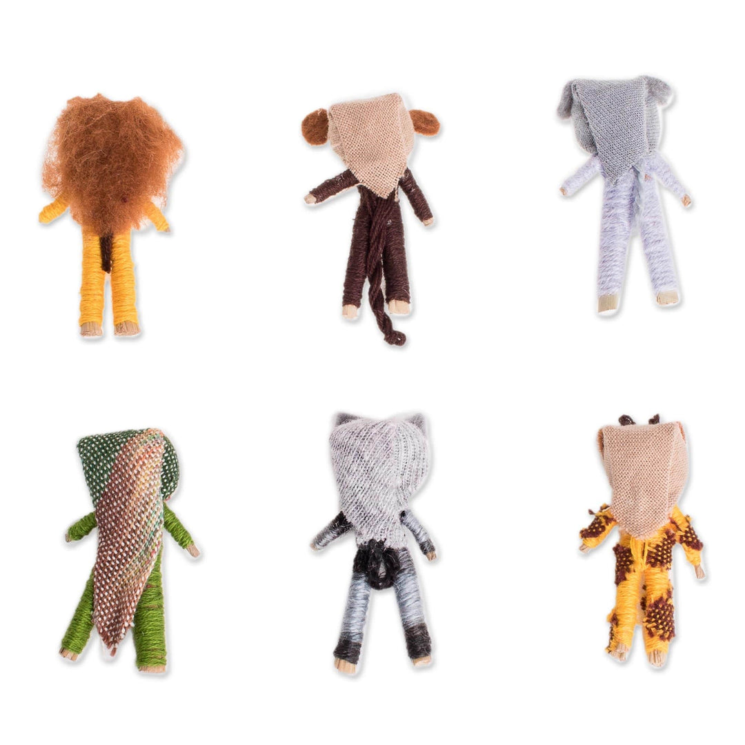 Jungle-Themed Cotton Decorative Worry Dolls (Set of 6) - Jungle Quitapenas