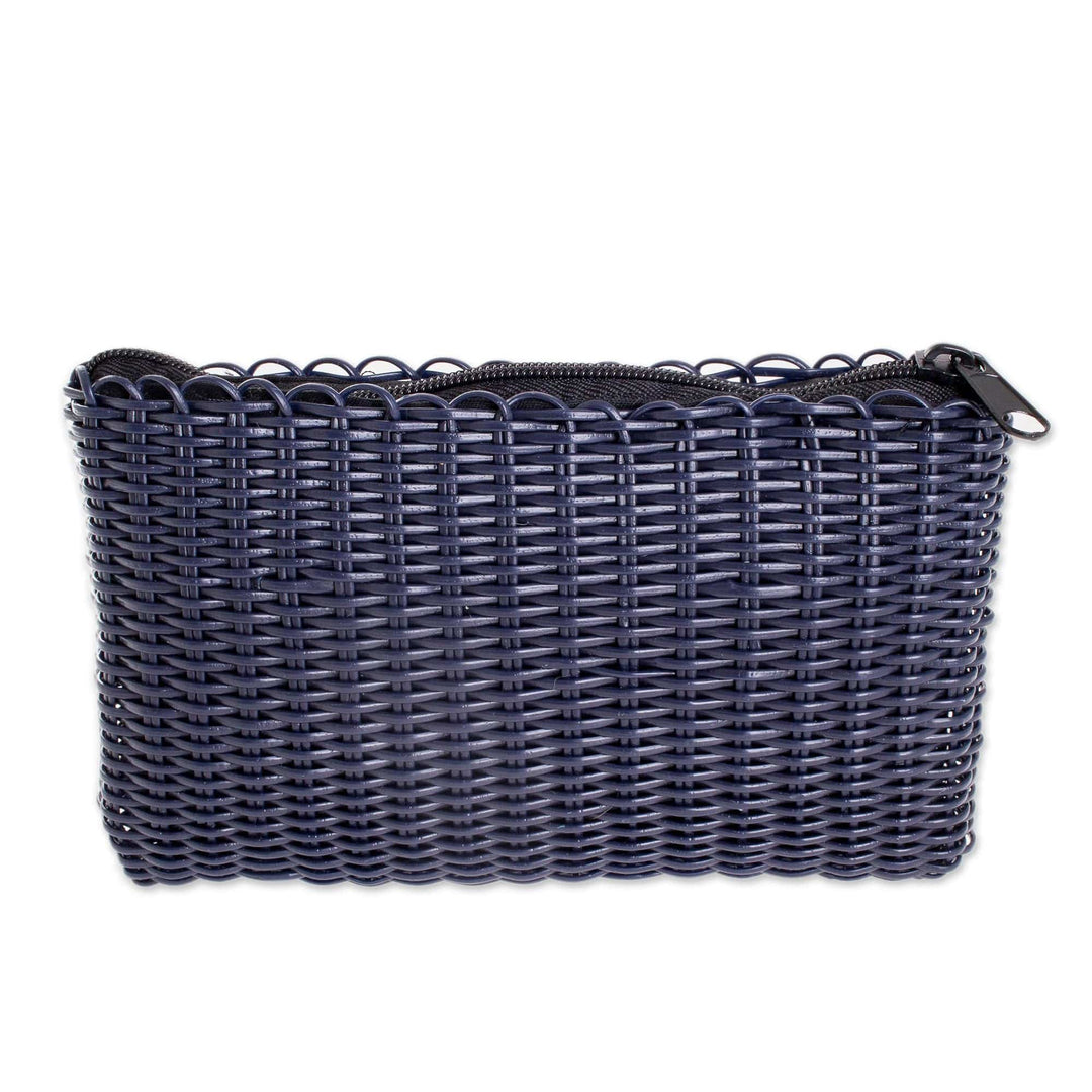 Recycled Cord Cosmetic Bag in Navy - Eco Weave in Navy