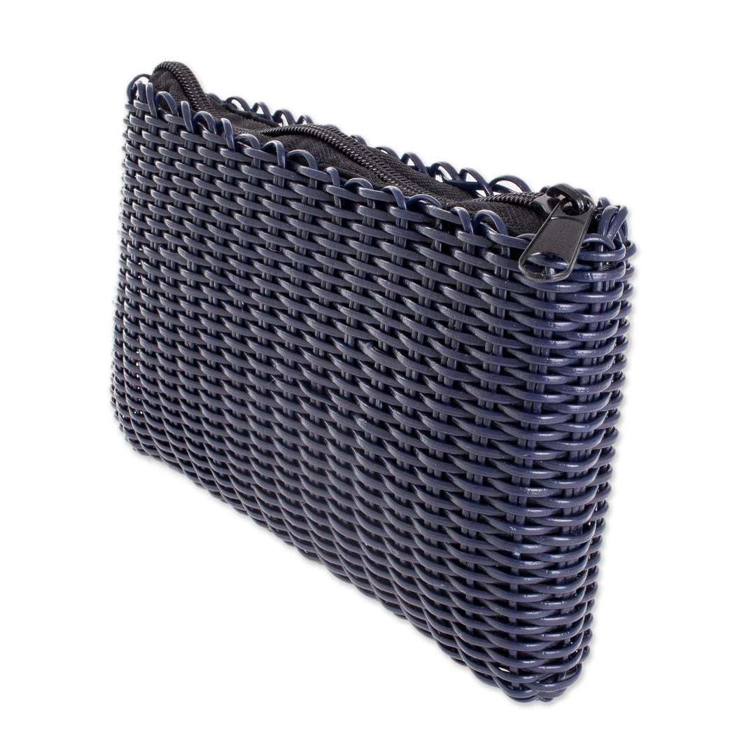 Recycled Cord Cosmetic Bag in Navy - Eco Weave in Navy