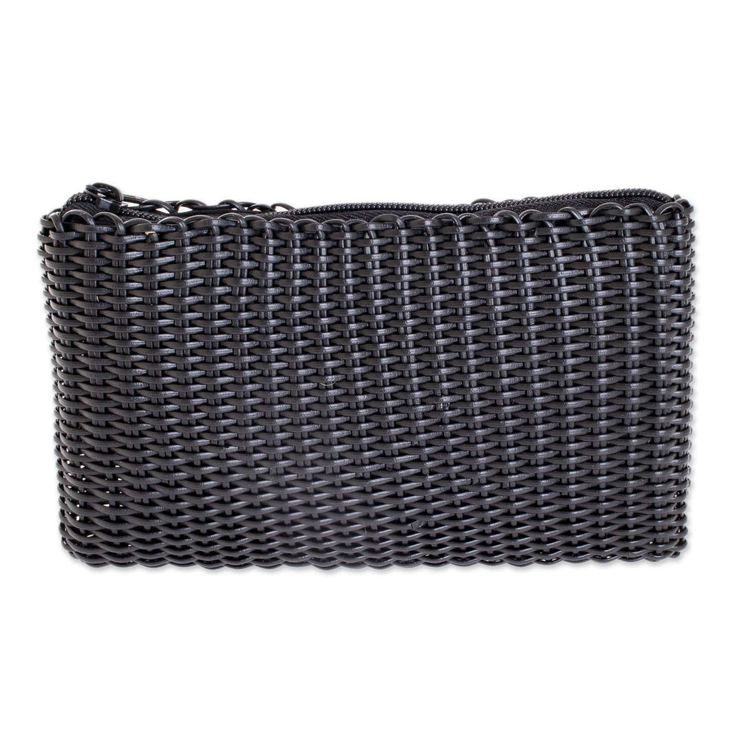 Handwoven Eco Friendly Cosmetic Bag in Black - Eco Weave in Black