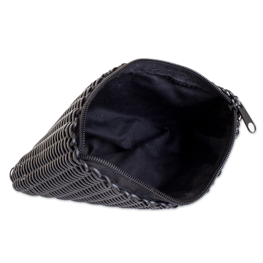 Handwoven Eco Friendly Cosmetic Bag in Black - Eco Weave in Black