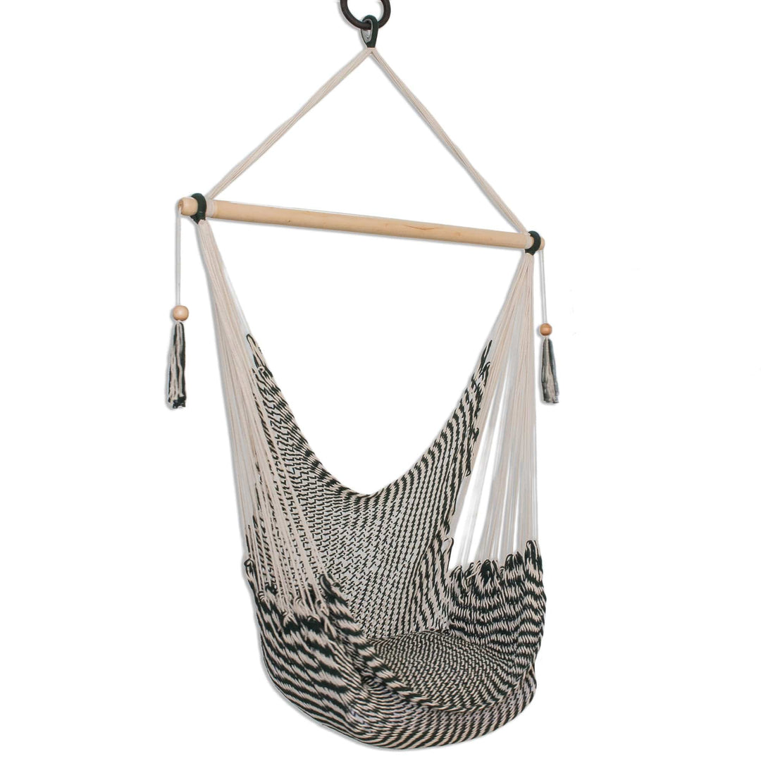 Forest Green and Eggshell Cotton Hammock Swing (Single) - Forests