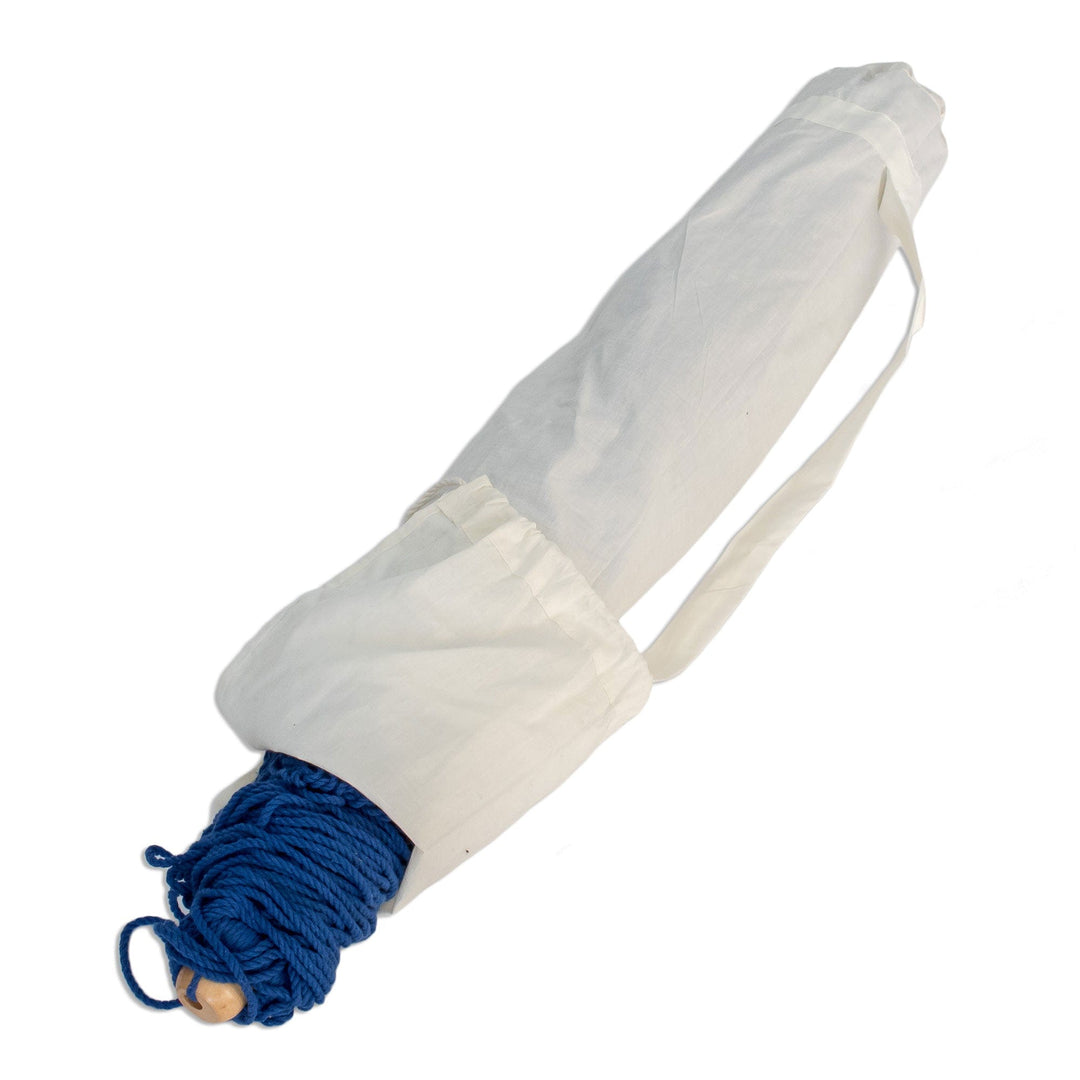 Handwoven Cotton Hammock Swing in Lapis (Single) - Simple Relaxation in Lapis