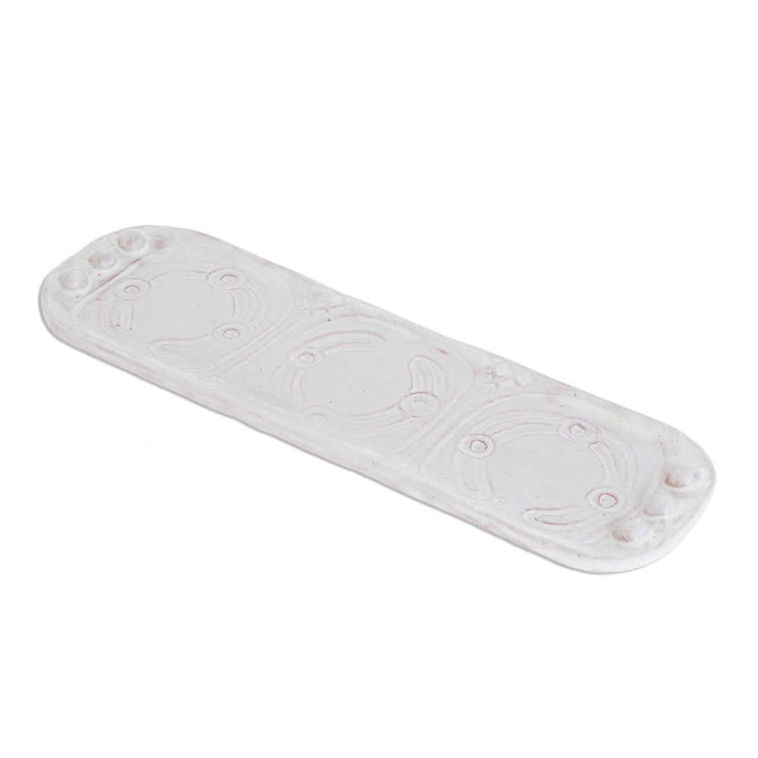 Mayan Glyph Ceramic Tray Crafted in Honduras - Mayan Glyphs