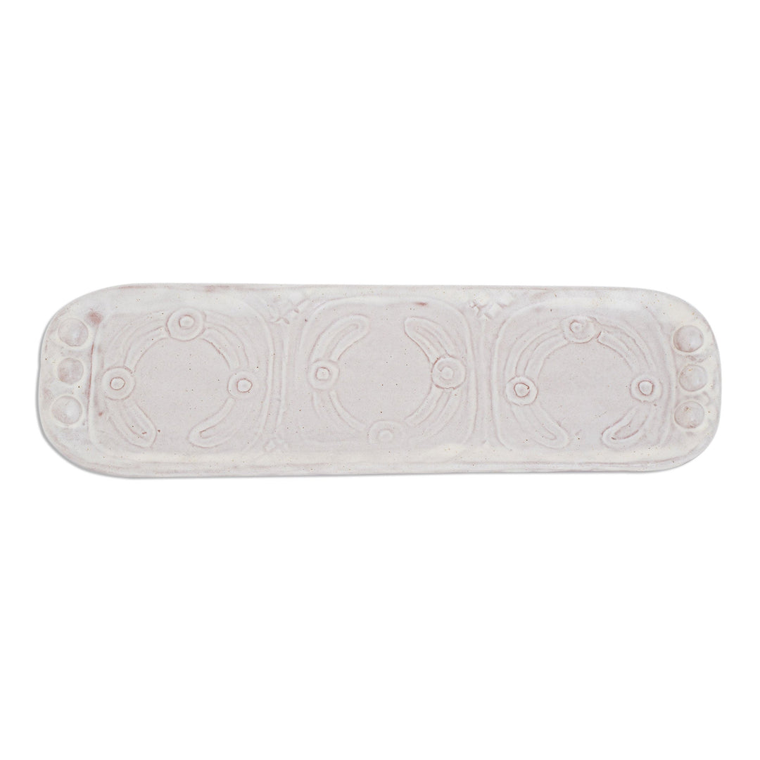 Mayan Glyph Ceramic Tray Crafted in Honduras - Mayan Glyphs