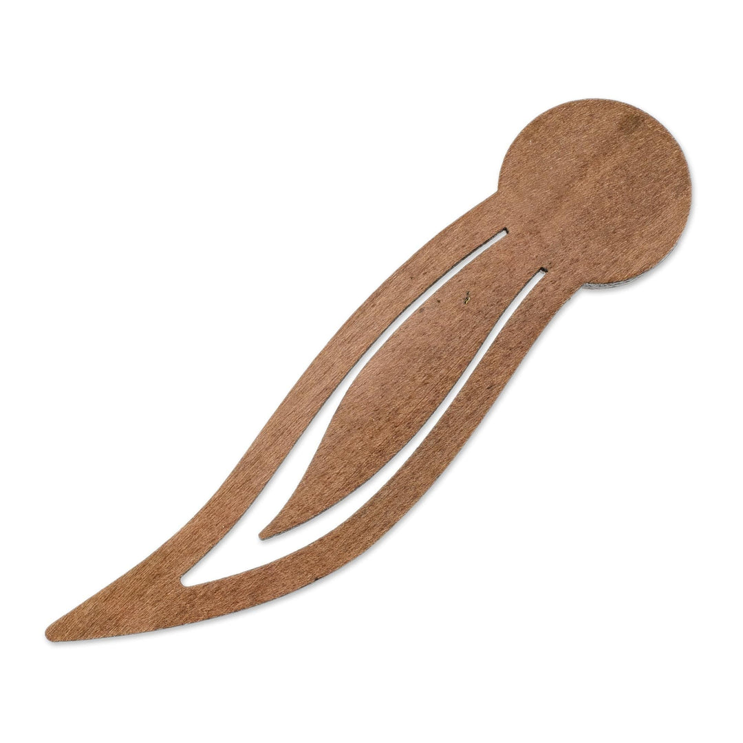 Sloth-Themed Teak Wood Bookmark from Costa Rica - Chill Sloth