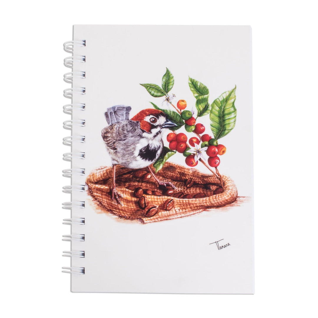 Sparrow-Themed Sustainable Paper Journal from Costa Rica - Ground Sparrow