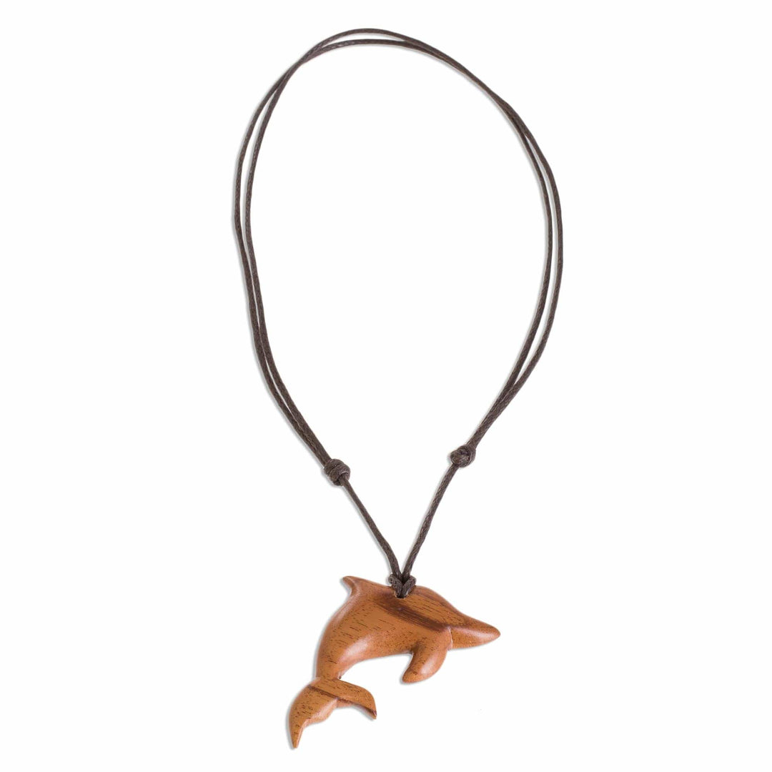 Jobillo Wood Dolphin Pendant Necklace - Jobillo Dolphin