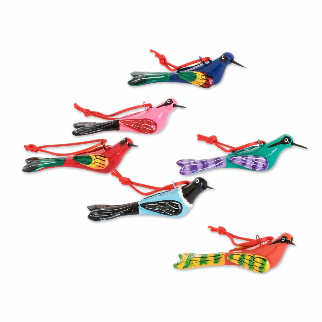 Ceramic Bird Ornaments (Set of 6) - Flight of Love