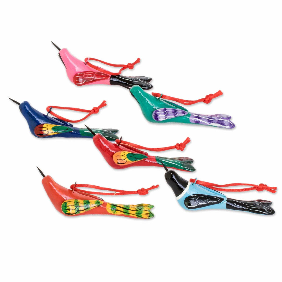Ceramic Bird Ornaments (Set of 6) - Flight of Love